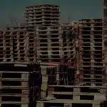 Paletten f&uuml;r den Versand auf einem Stapel