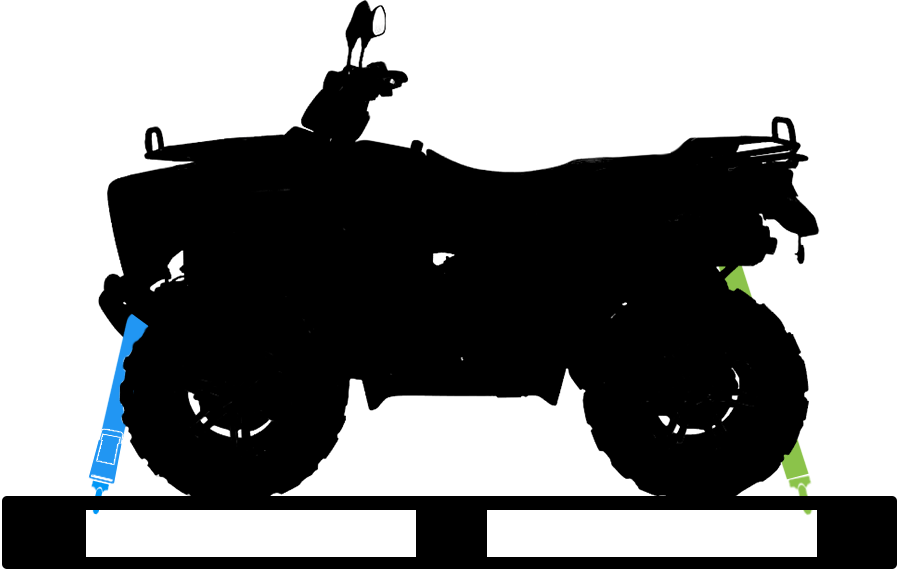 Quad auf Palette mit Spanngurten gesichert