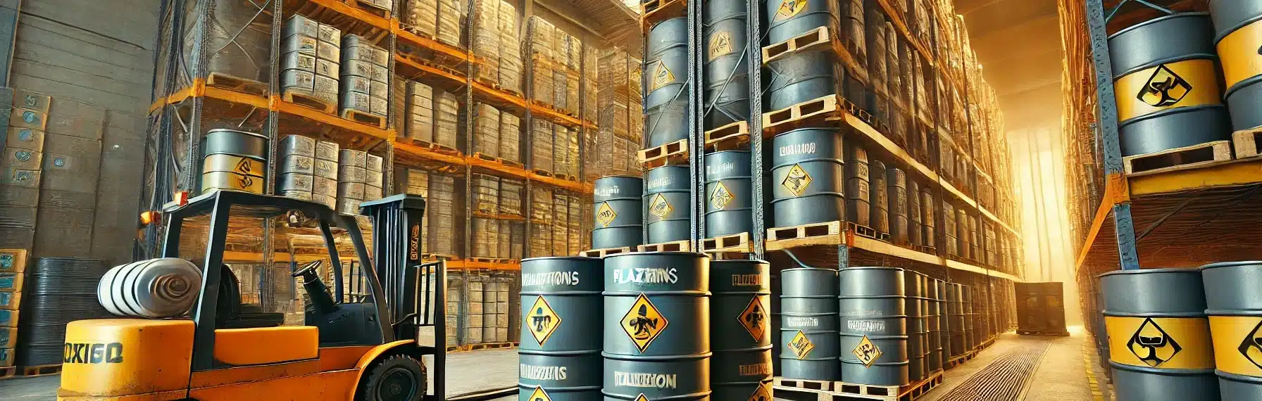 Gefahrgut im Lager bereit für den Transport