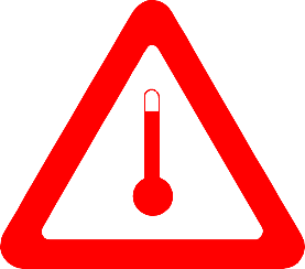 Piktogramm für erwärmt geführte Gefahrgüter
